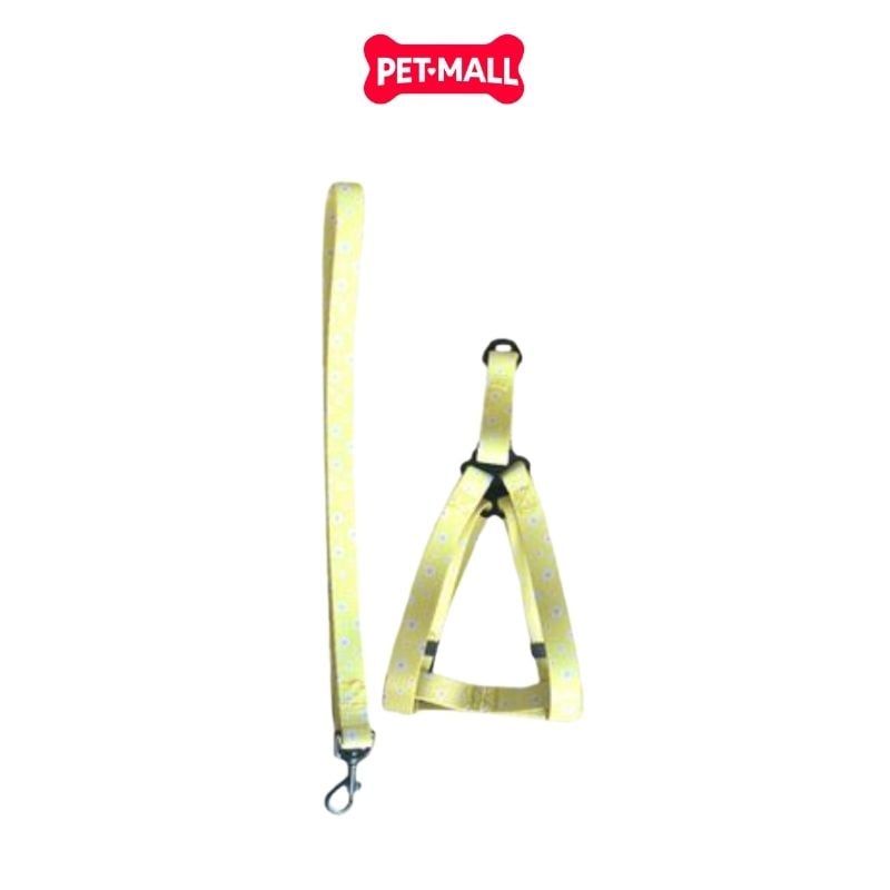 Set Dây + Yếm Sonice Lucky Leash + Harness 10kg - 1.5cm Hoa vàng Petmall