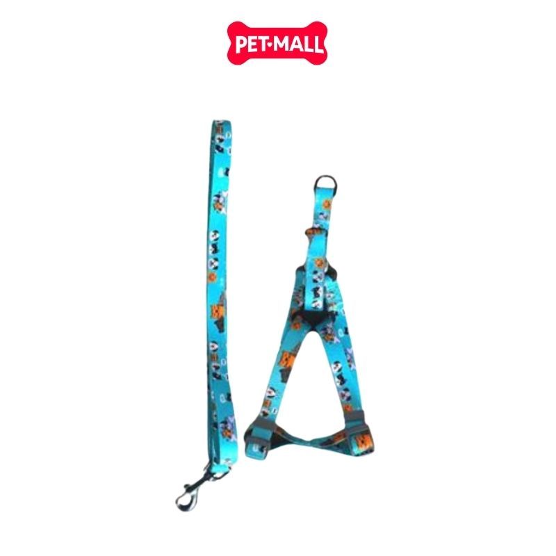 Set Dây + Yếm Sonice Lucky Leash + Harness 10kg - 1.5cm Hình chó mèo xanh lục Petmall