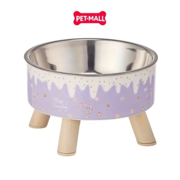 Chén ăn SONICE chống gù 4 chân hoạ tiết dễ thương - Size 14 x 9 cm Petmall