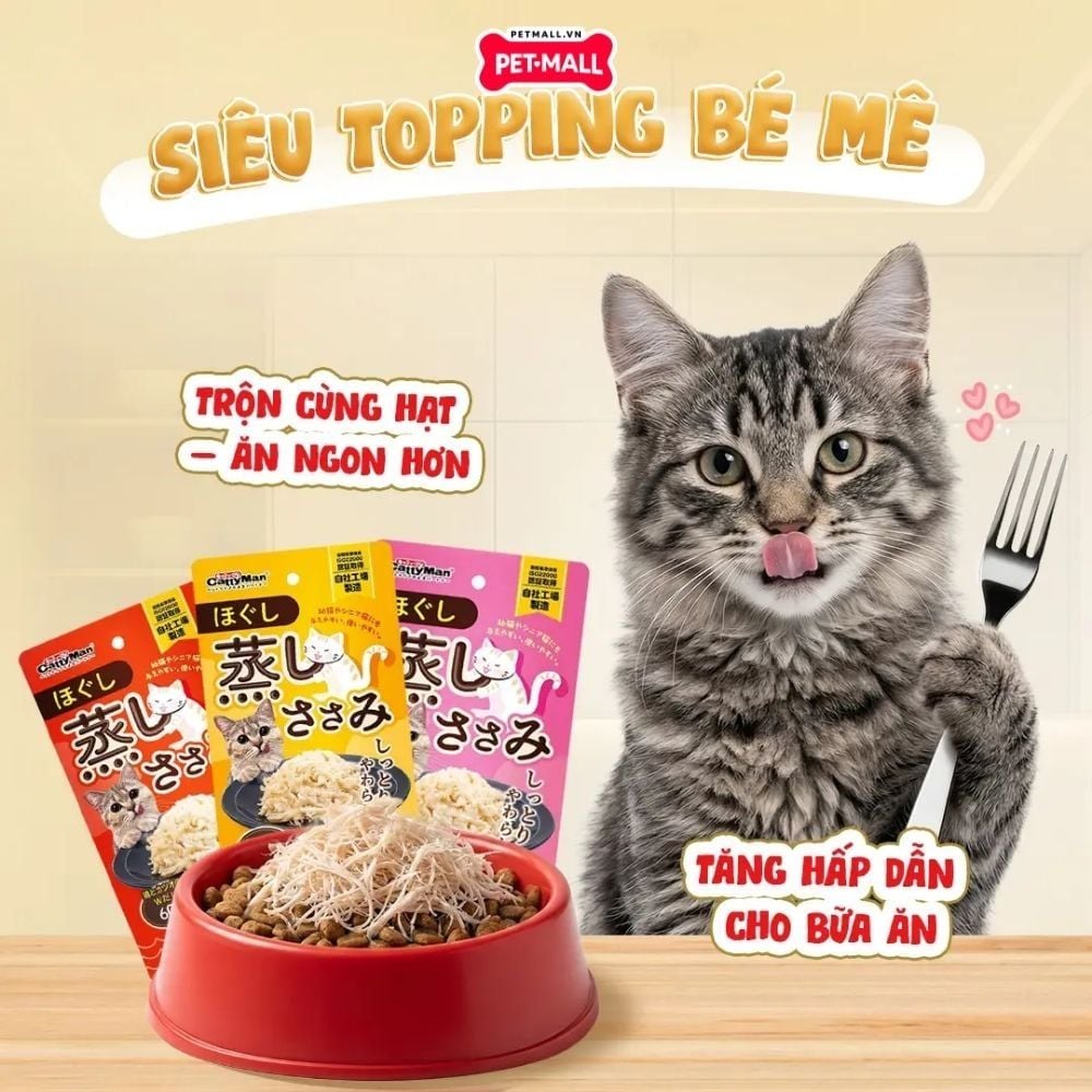 60g - Ức gà hấp xé nhỏ Cattyman Petmall