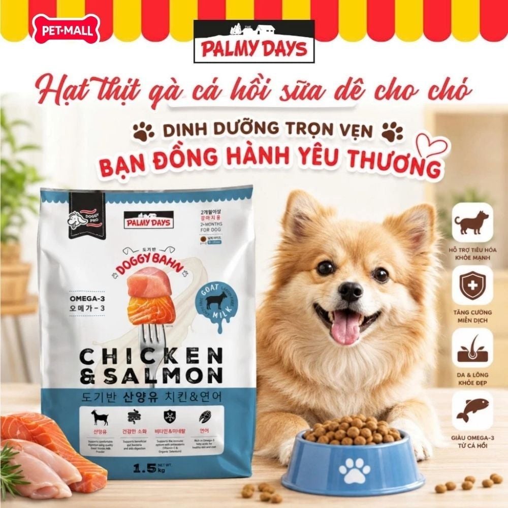 3KG - Thức ăn chó PALMY DAYS Chicken Salmon Flavour Petmall
