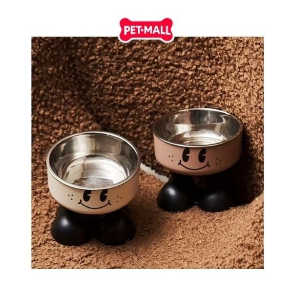 Chén ăn SONICE Smile face chống gù 2 chân hình mặt cười - Size 10.5 x 14 cm Petmall
