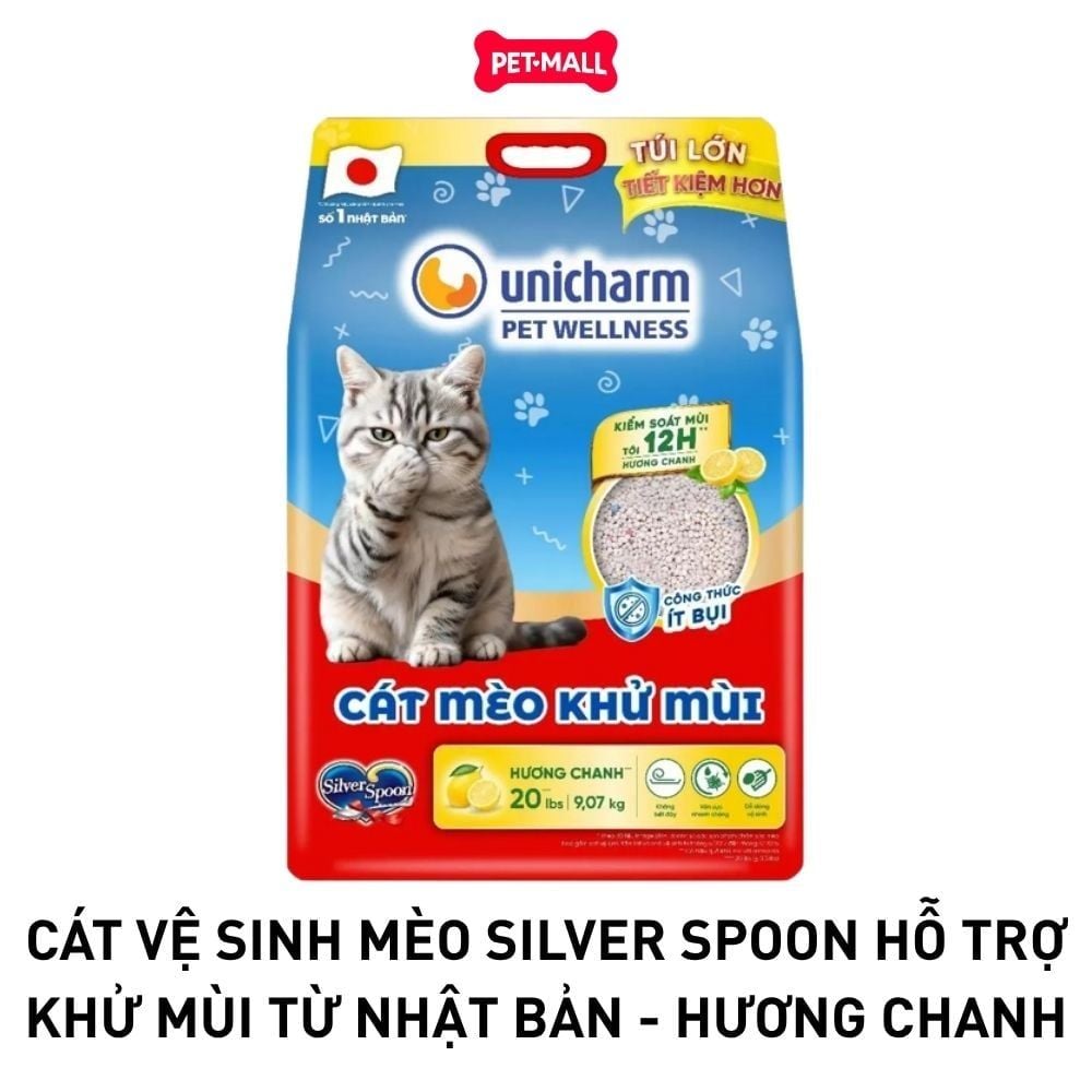 Cát vệ sinh mèo Silver Spoon hỗ trợ khử mùi từ Nhật Bản 20L - Hương chanh Petmall