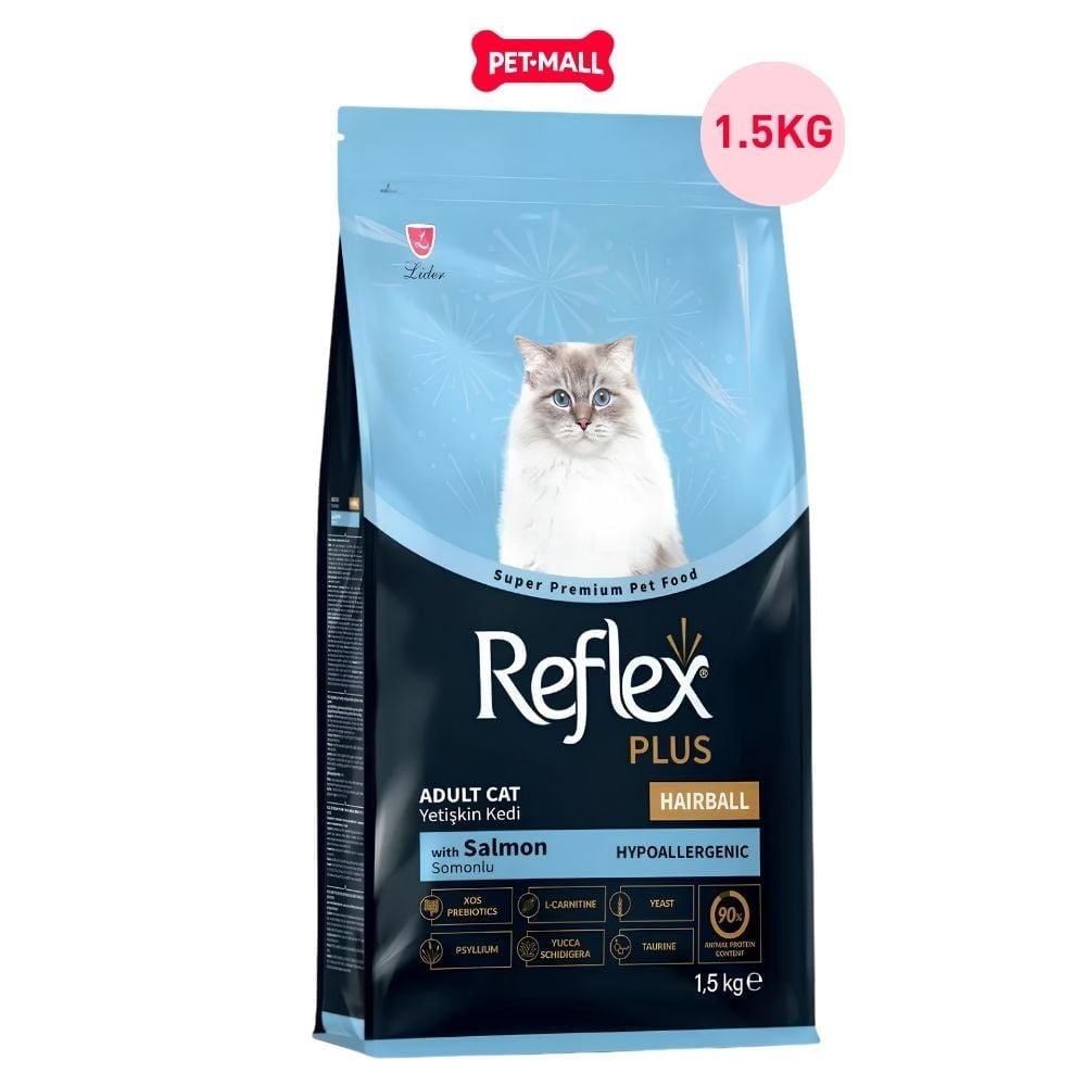 1.5KG - Thức ăn mèo Reflex Plus Hairball Salmon - Hỗ trợ búi lông vị cá hồi Petmall