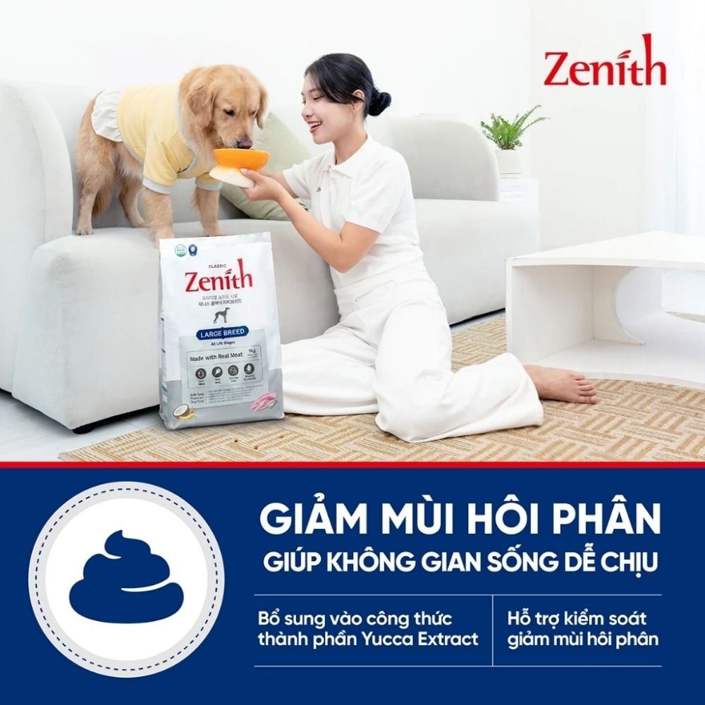 1KG - Thức ăn hạt mềm Zenith Classic cho chó giống lớn - Large Breed Petmall