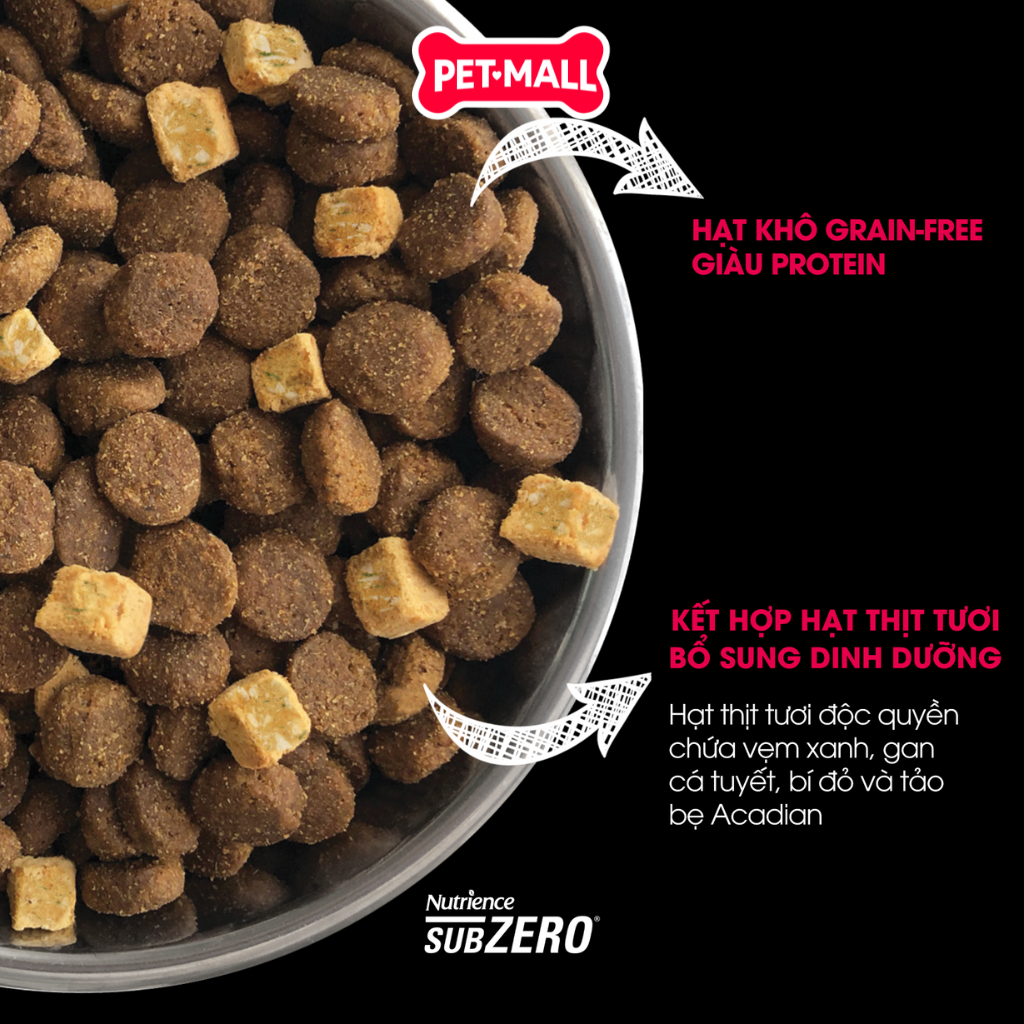4.5KG Thức ăn chó Nutrience SubZero Prairie Red - Vị thịt bò, cừu, lợn rừng, cá hồi, cá tuyết và rau củ cho mọi lứa tuổi