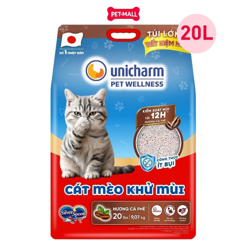 Cát vệ sinh mèo Silver Spoon hỗ trợ khử mùi từ Nhật Bản 20L - Hương cà phê Petmall