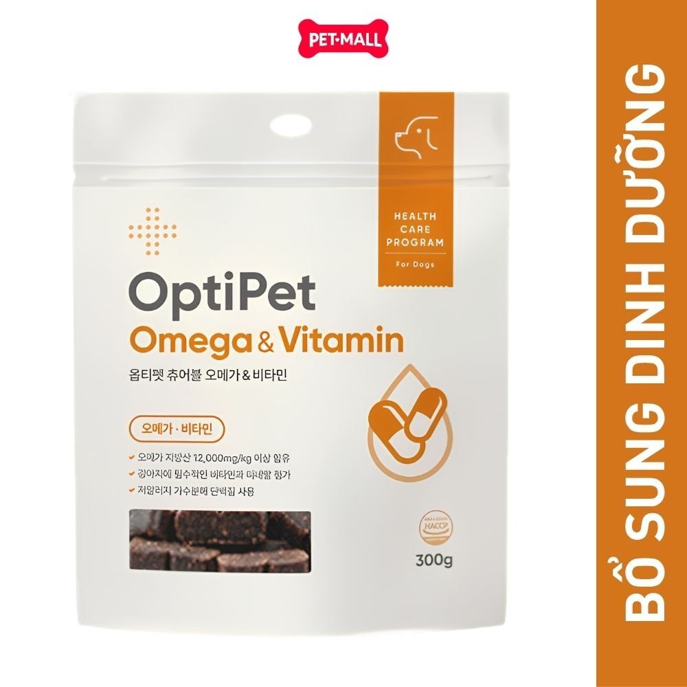 Viên nhai bổ sung dinh dưỡng OPTIPET OMEGA & VITAMIN 300G Petmall