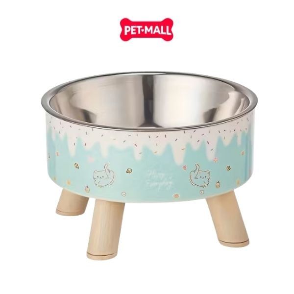 Chén ăn SONICE chống gù 4 chân hoạ tiết dễ thương - Size 14 x 9 cm Petmall