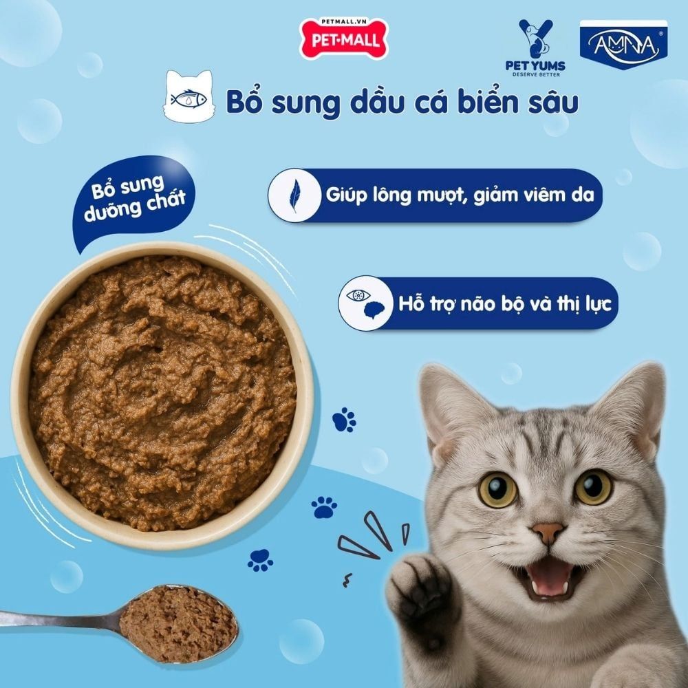 Combo 12 gói - Pate mèo AMNA 85G bổ sung dinh dưỡng cần thiết Petmall