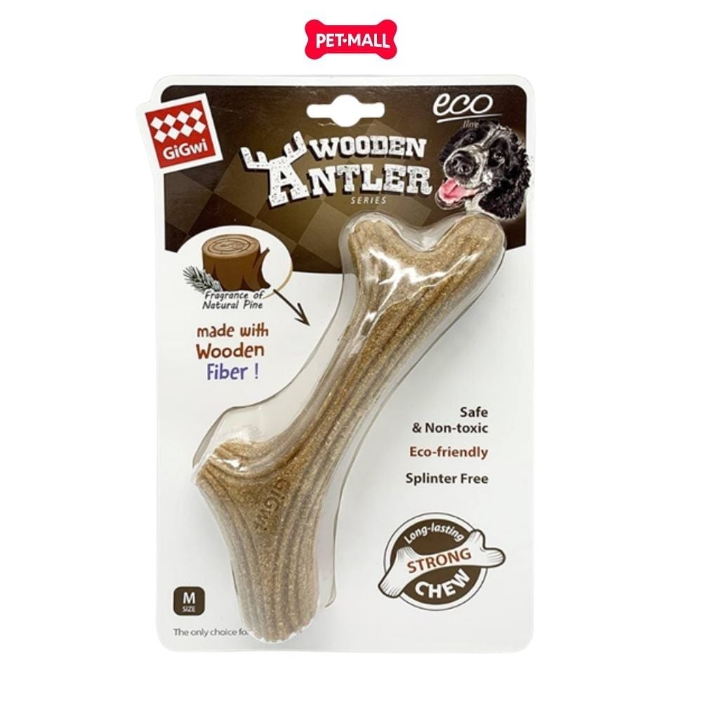 Đồ chơi nhai gặm GiGwi Nylon Wooden Antler Chew Toy - Sừng nai gỗ size M Petmall