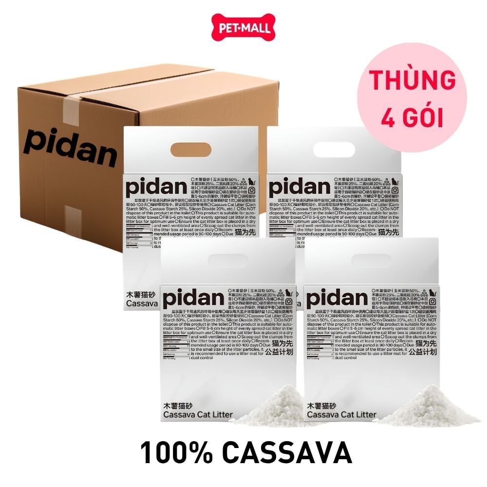 Combo 4 Gói 2.4KG - Cát vệ sinh Sonice PIDAN Cassava - Làm từ khoai mì Petmall