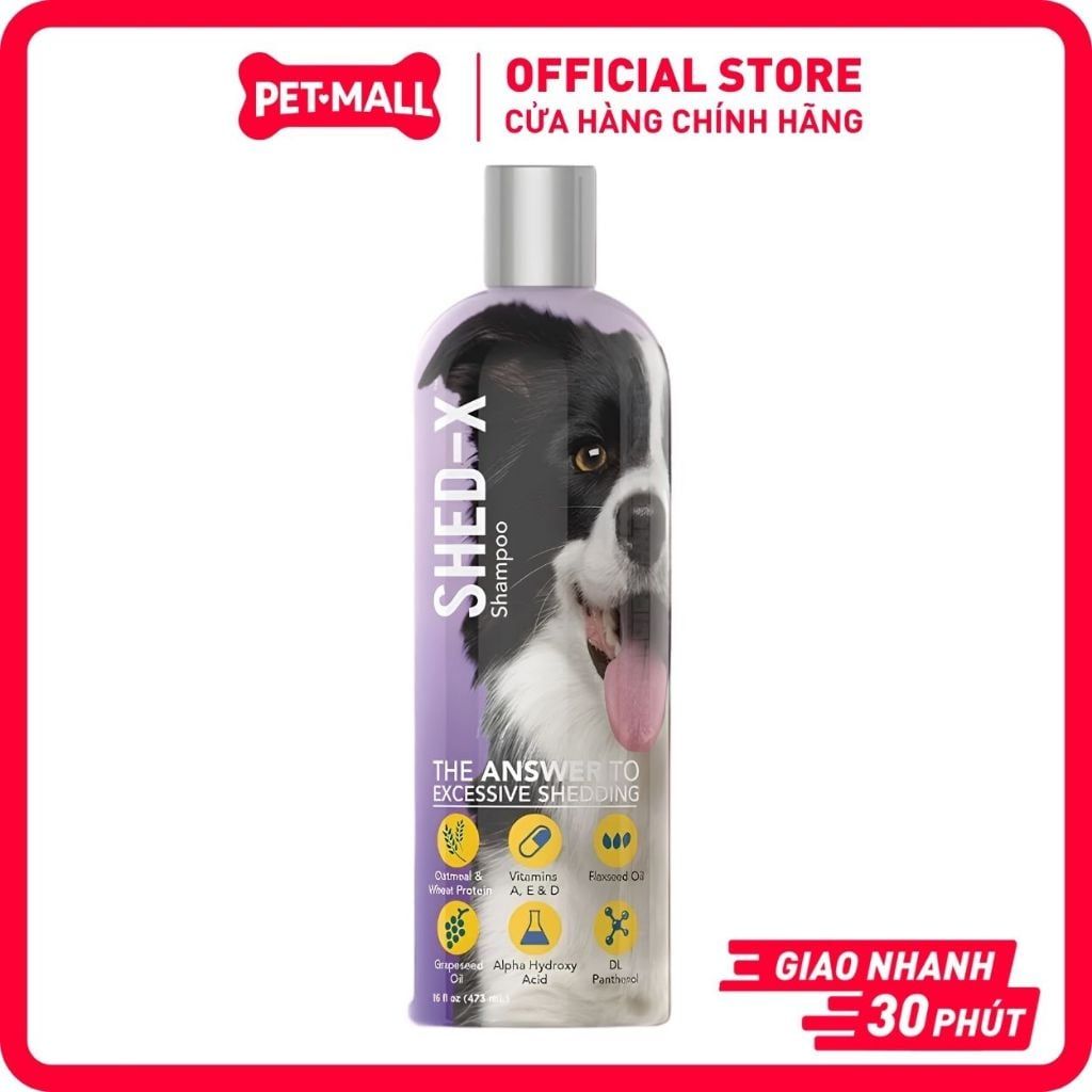 Sữa tắm SHED-X dưỡng da, giảm rụng lông cho chó 473ML Petmall