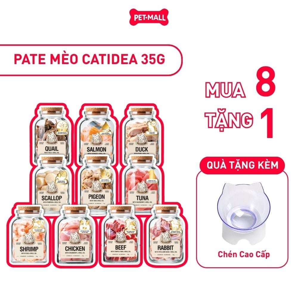Pate thịt thật CATIDEA Superior cat food with Krill Oil 35g Petmall