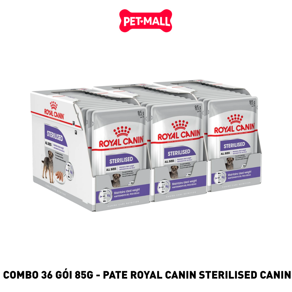 Hộp 36 gói 85G - Pate chó Royal Canin Sterilised Canin Petmall