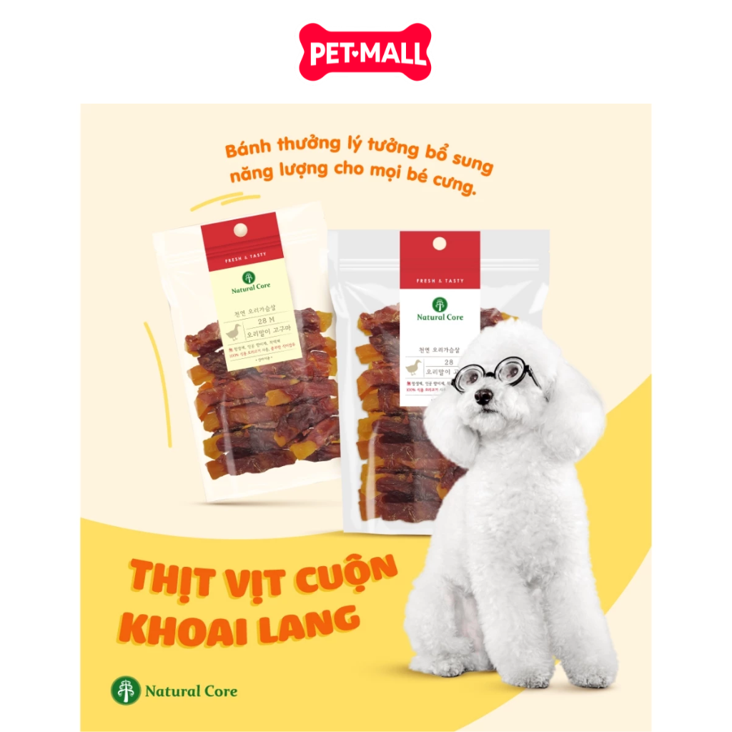 Treats Natural Core Sweet Potato Wrapped with Duck 220g - Thịt vịt cuộn khoai lang Petmall