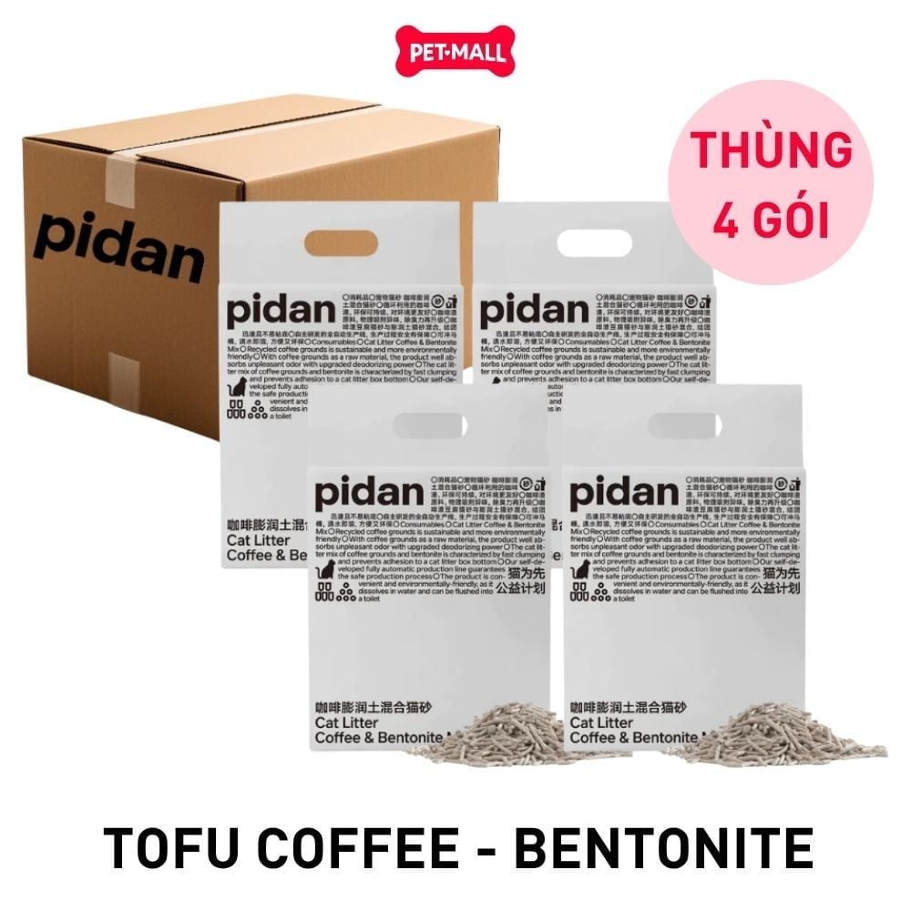 Combo 4 Gói 2.4kg - Cát vệ sinh Sonice PIDAN signature Tofu Coffee & Bentonite - Mix đậu nành cà phê và đất sét Petmall
