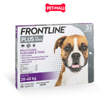 Hộp 3 tuýp - Nhỏ gáy trị ve FrontLine Plus 2.68ml cho chó 20 - 40kg Petmall