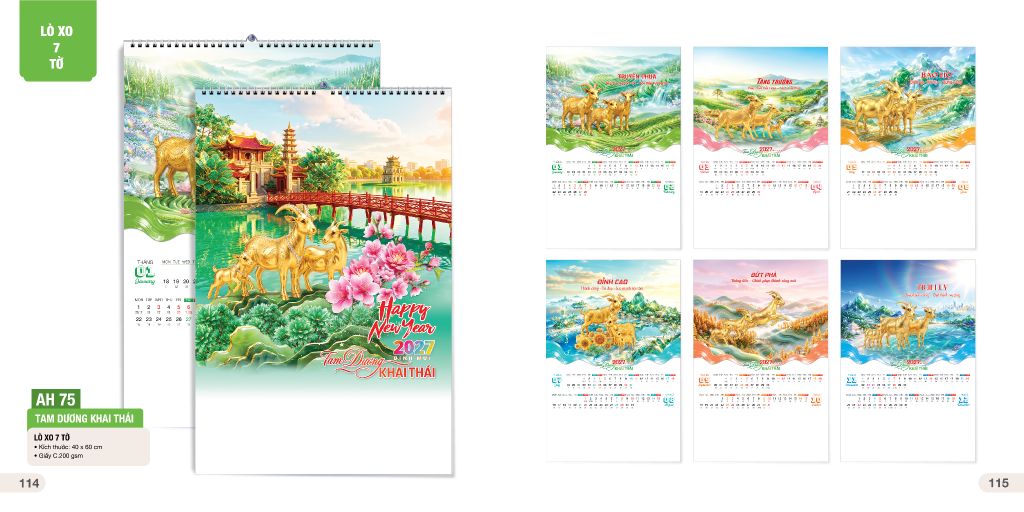  Lịch Treo Tường 7 Tờ 