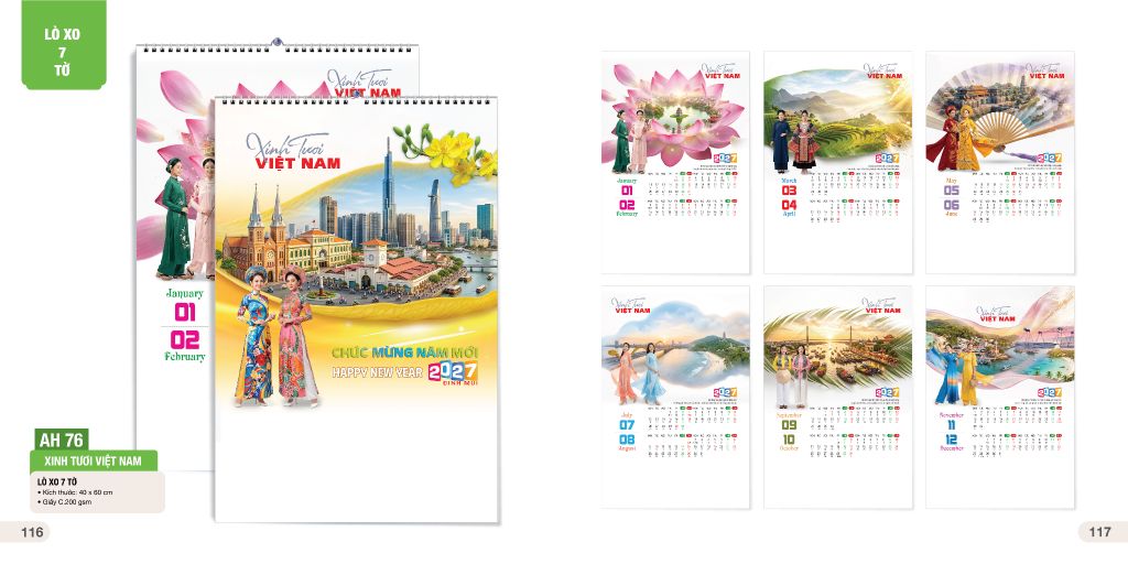  Lịch Treo Tường 7 Tờ 