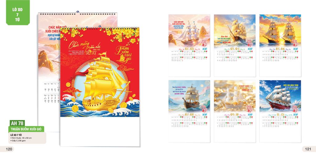  Lịch Treo Tường 7 Tờ 