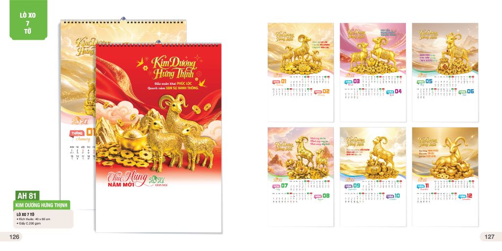  Lịch Treo Tường 7 Tờ 