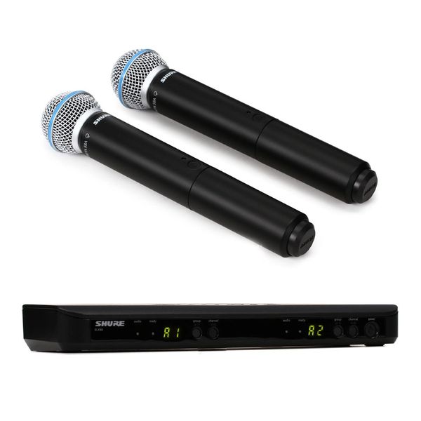 Bộ thu và phát kèm micro không dây Shure BLX288A/BETA58A - Micro không dây cầm tay (2mic)