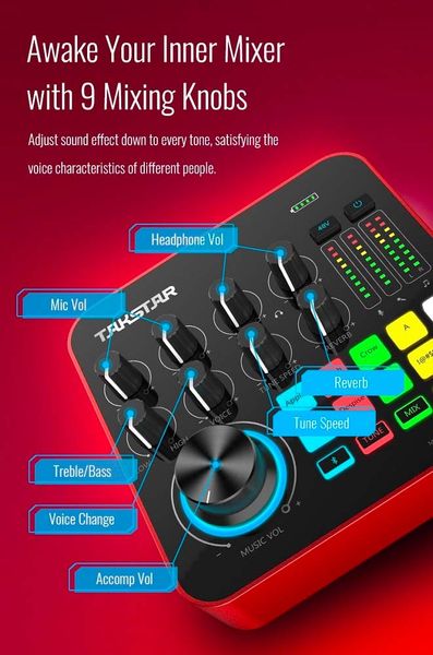 Soundcard Livestream Takstar MX1 Pro chính hãng