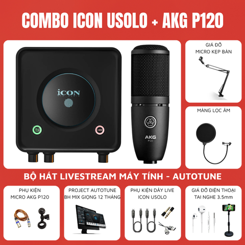 Bộ livestream Icon Usolo - Micro thu âm AKG P120