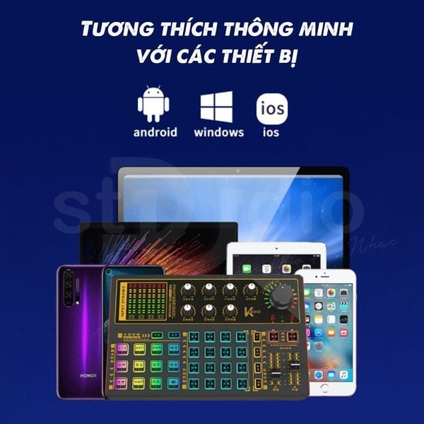 Sound card K300 Model 2021 - Sound card livestream có hiệu ứng