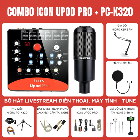 Bộ livestream Icon Upod Pro Micro thu âm Takstar PC-K320