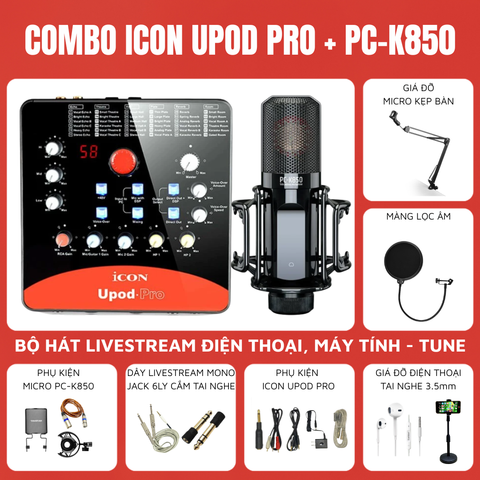 Bộ livestream Icon Upod Pro Micro thu âm Takstar PC-K850