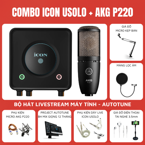 Bộ livestream Icon Usolo - Micro thu âm AKG P220