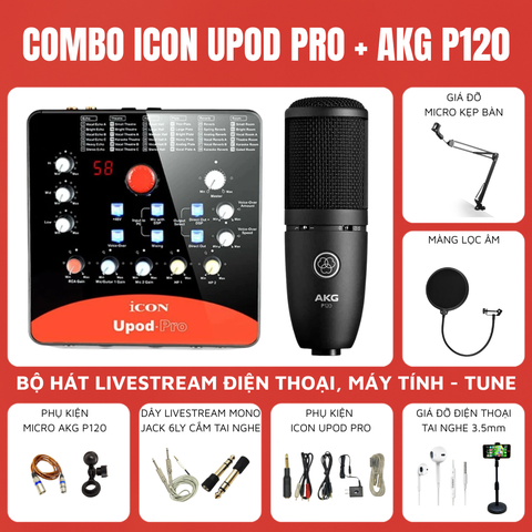 Bộ livestream Icon Upod Pro Micro thu âm AKG P120