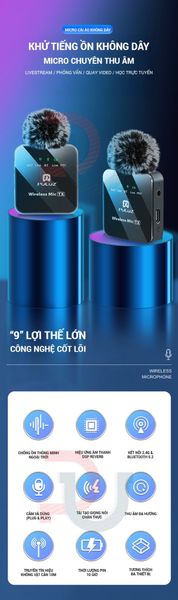 Micro cài áo PULUZ (1 RX + 1 TX) Micro cài áo không dây đa năng