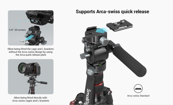 SmallRig Lightweight Fluid Video Head 3457B