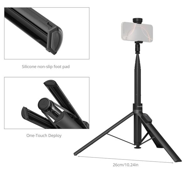 SmallRig 4898 - One-Touch Deploy Selfie Stick Tripod ST-30