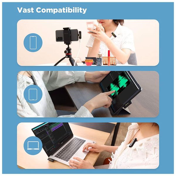 Micro cài áo không dây BOYA BY-WM3T2-U, Cổng Type-C