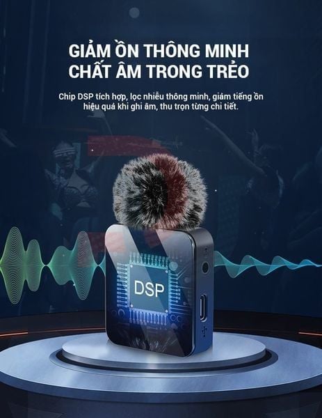 Micro cài áo PULUZ (1 RX + 1 TX) Micro cài áo không dây đa năng