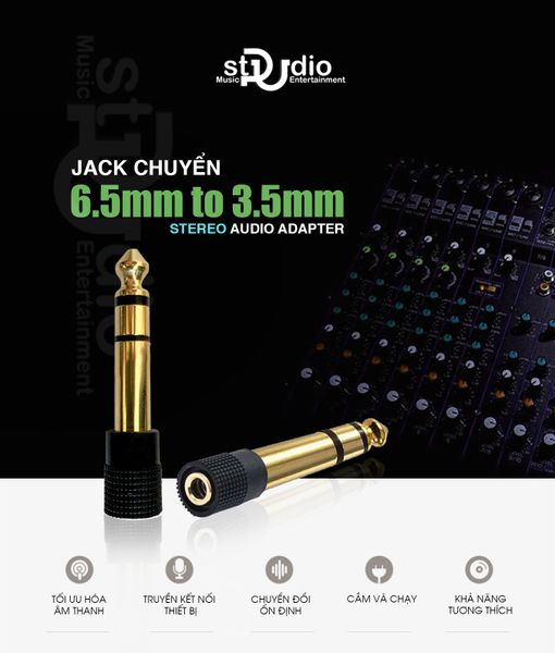 Jack 6ly to Jack 3.5mm Stereo cao cấp, cắm được tất cả tai nghe