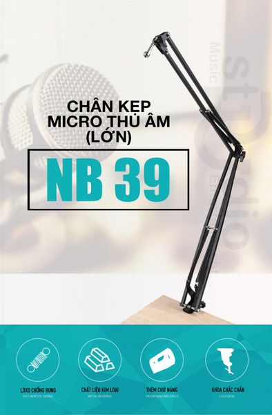 Chân Microphone NB-39 (Lớn) -Chân Micro kẹp bàn, giá đỡ Micro