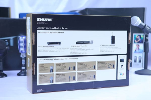 Bộ thu và phát kèm micro không dây Shure BLX24A/SM58 - Micro không dây cầm tay (1mic)