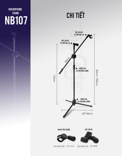 Chân đứng Micro thu âm NB 107 - Microphone Stand