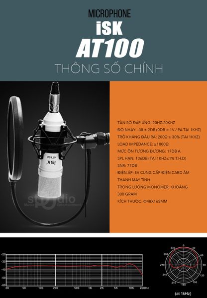 Micro thu âm ISK AT100 - Micro thu âm cho máy tính