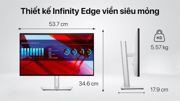 Màn hình Dell UltraSharp U2422H (Màn đồ họa/ 23.8Inch/ Full HD/ 5ms/ 60HZ/ 250cd/m2/ IPS)