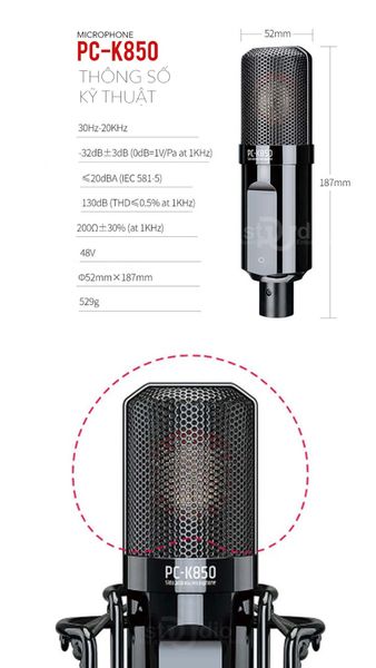 Micro thu âm Takstar PC-K850 - Micro thu âm cho phòng thu