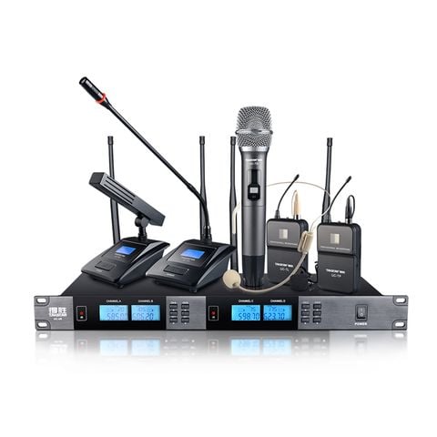 Takstar UC-4R - Bộ full Micro Không Dây UHF Cho Karaoke, Hội Nghị, Giảng Dạy, Phát Thanh Phạm Vi Thu 100m