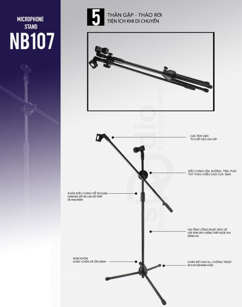 Chân đứng Micro thu âm NB 107 - Microphone Stand
