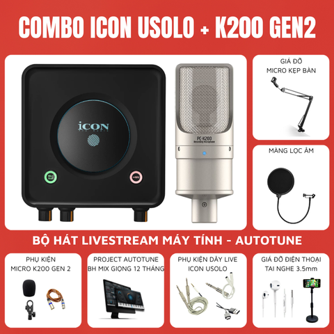 Bộ livestream Icon Usolo - Micro thu âm Takstar PC K200 ( Gen 2 )