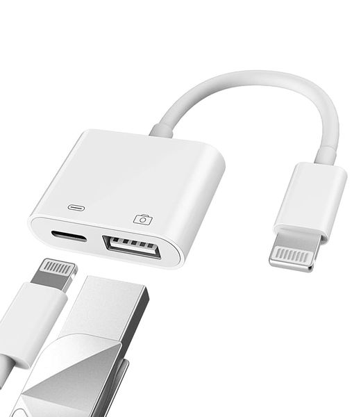 Cap OTG Chuyển Đổi Lightning Sang USB OTG CAMERA Kèm lỗ sạc Pin